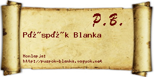 Püspök Blanka névjegykártya
